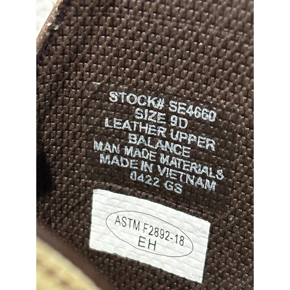 Justin Work Boots Superintendent Steel Toe Brown Western Men's Sz 9D